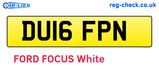 DU16FPN are the vehicle registration plates.