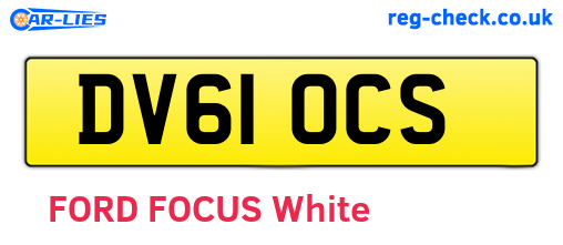 DV61OCS are the vehicle registration plates.