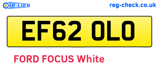 EF62OLO are the vehicle registration plates.