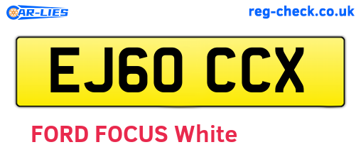 EJ60CCX are the vehicle registration plates.