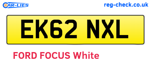 EK62NXL are the vehicle registration plates.