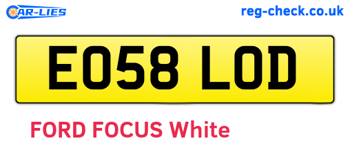 EO58LOD are the vehicle registration plates.