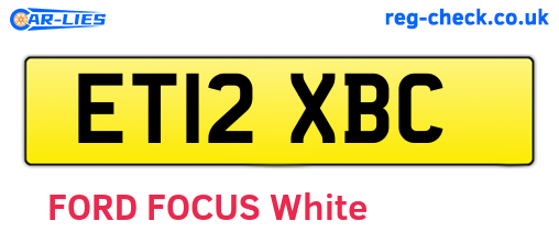 ET12XBC are the vehicle registration plates.