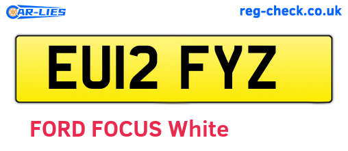 EU12FYZ are the vehicle registration plates.