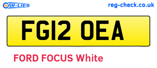 FG12OEA are the vehicle registration plates.
