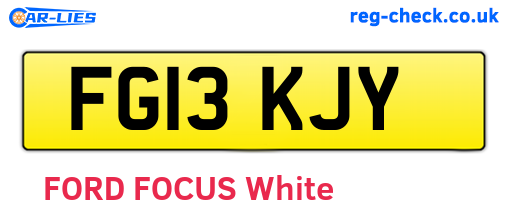 FG13KJY are the vehicle registration plates.