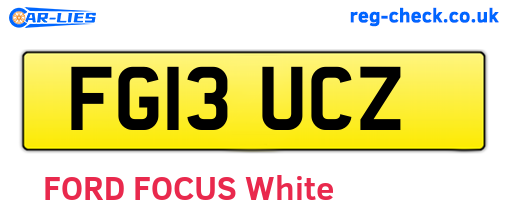 FG13UCZ are the vehicle registration plates.