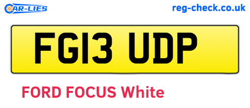 FG13UDP are the vehicle registration plates.