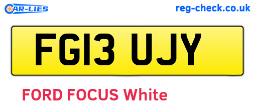 FG13UJY are the vehicle registration plates.