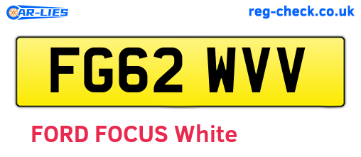 FG62WVV are the vehicle registration plates.