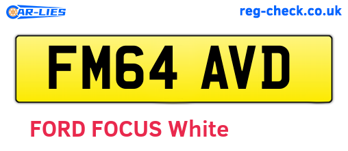 FM64AVD are the vehicle registration plates.