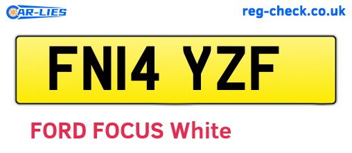 FN14YZF are the vehicle registration plates.