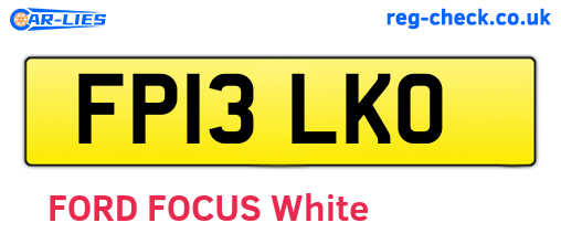 FP13LKO are the vehicle registration plates.