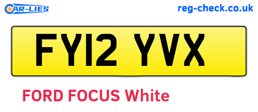 FY12YVX are the vehicle registration plates.