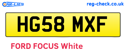 HG58MXF are the vehicle registration plates.