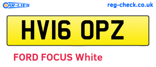 HV16OPZ are the vehicle registration plates.