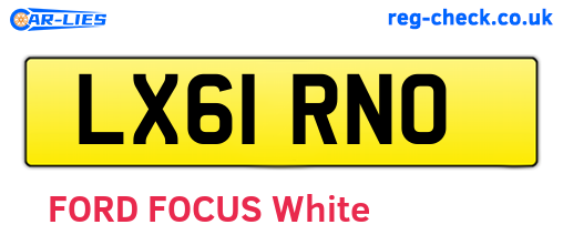 LX61RNO are the vehicle registration plates.