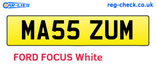 MA55ZUM are the vehicle registration plates.