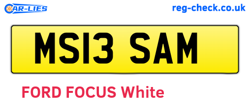 MS13SAM are the vehicle registration plates.