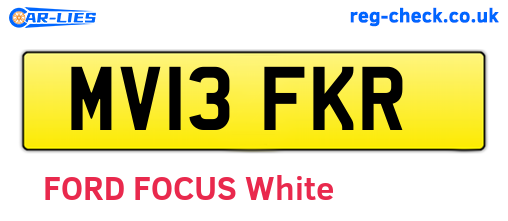MV13FKR are the vehicle registration plates.