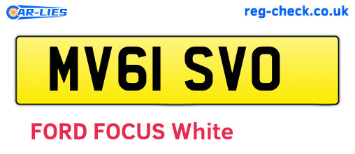 MV61SVO are the vehicle registration plates.