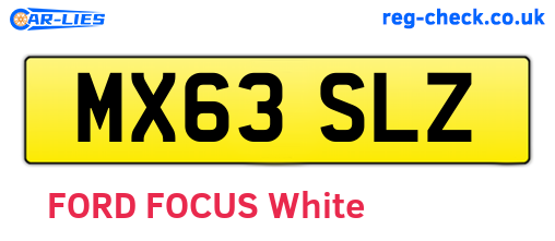 MX63SLZ are the vehicle registration plates.