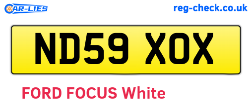 ND59XOX are the vehicle registration plates.
