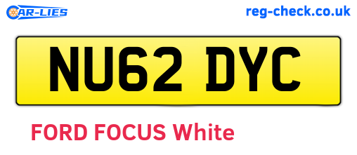 NU62DYC are the vehicle registration plates.