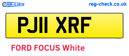 PJ11XRF are the vehicle registration plates.