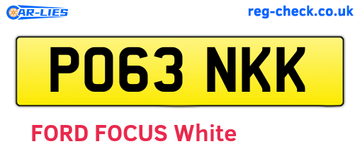 PO63NKK are the vehicle registration plates.