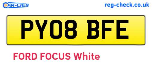 PY08BFE are the vehicle registration plates.