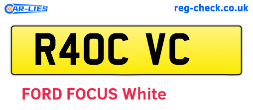 R40CVC are the vehicle registration plates.