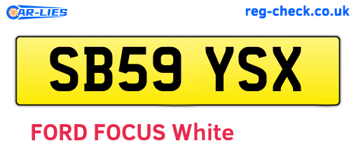 SB59YSX are the vehicle registration plates.