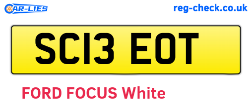 SC13EOT are the vehicle registration plates.