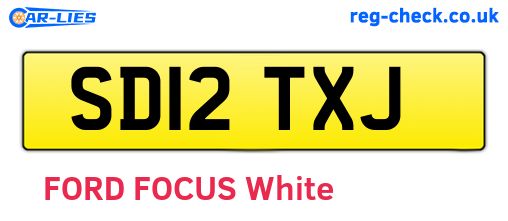 SD12TXJ are the vehicle registration plates.