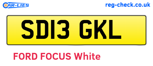 SD13GKL are the vehicle registration plates.