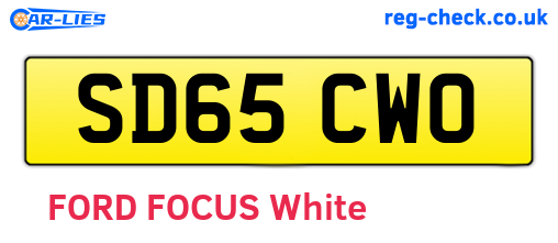 SD65CWO are the vehicle registration plates.
