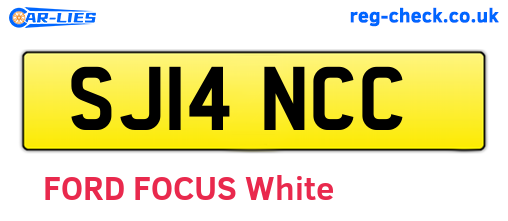 SJ14NCC are the vehicle registration plates.