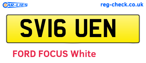 SV16UEN are the vehicle registration plates.