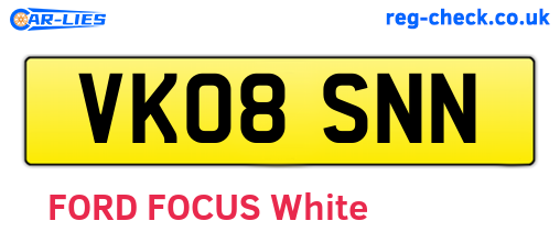 VK08SNN are the vehicle registration plates.