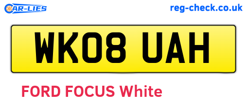 WK08UAH are the vehicle registration plates.