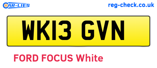 WK13GVN are the vehicle registration plates.