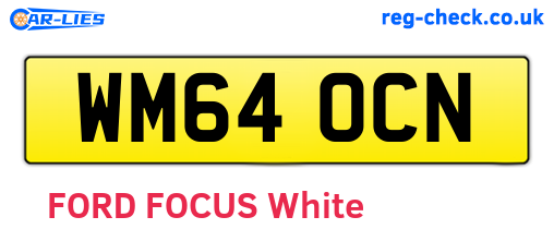 WM64OCN are the vehicle registration plates.