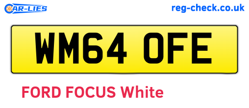 WM64OFE are the vehicle registration plates.