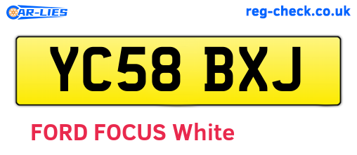 YC58BXJ are the vehicle registration plates.