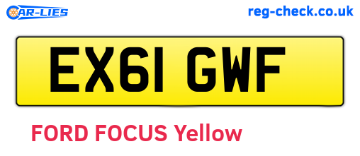 EX61GWF are the vehicle registration plates.
