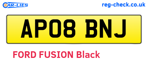 AP08BNJ are the vehicle registration plates.