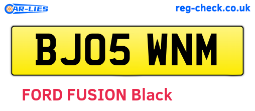 BJ05WNM are the vehicle registration plates.