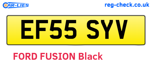 EF55SYV are the vehicle registration plates.