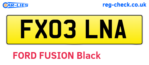 FX03LNA are the vehicle registration plates.